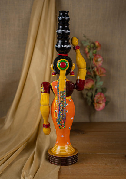Kondapalli - Lady with 3 Pot - 20 inch - WL5395