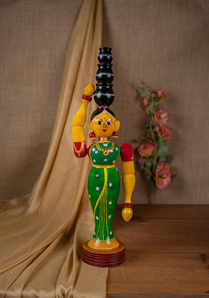 Kondapalli - Lady with 3 Pot - 20 inch - WL5395