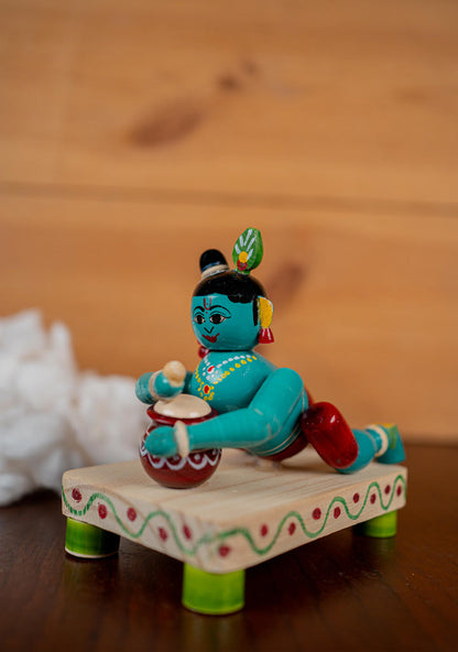 Kondapalli - Crawling Krishna with Butter Pot - 6 inch - WL5397