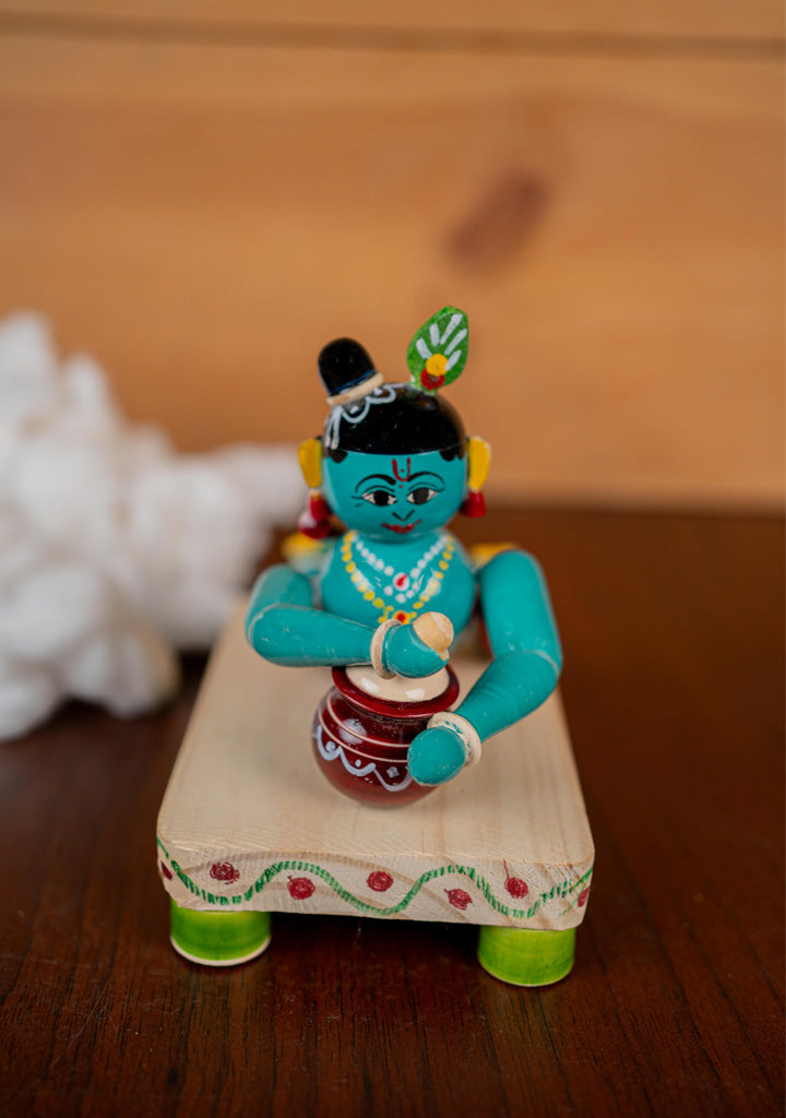 Kondapalli - Crawling Krishna with Butter Pot - 6 inch - WL5397