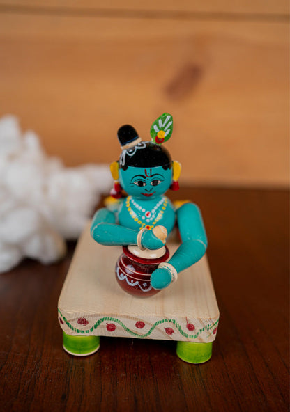 Kondapalli - Crawling Krishna with Butter Pot - 6 inch - WL5397