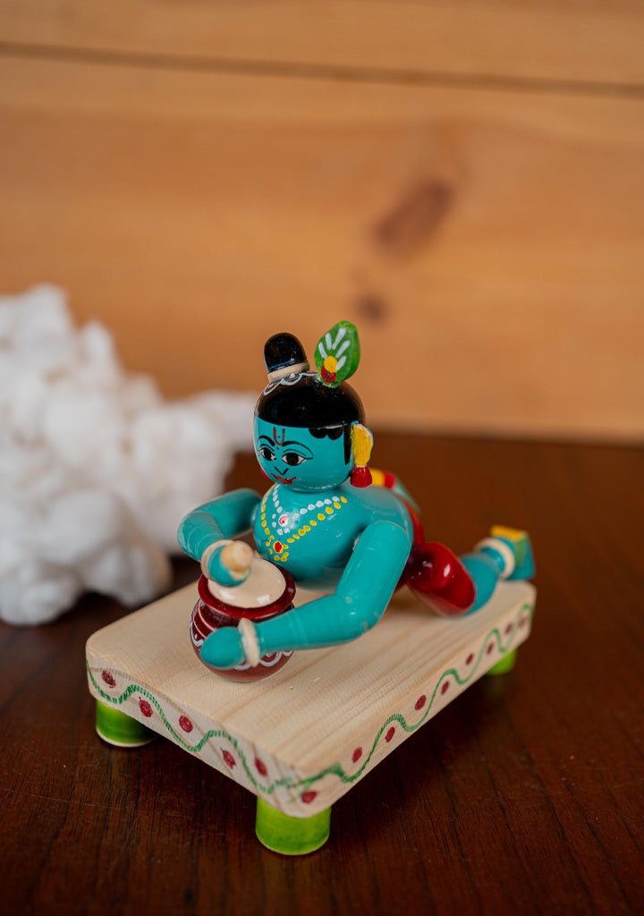 Kondapalli - Crawling Krishna with Butter Pot - 6 inch - WL5397