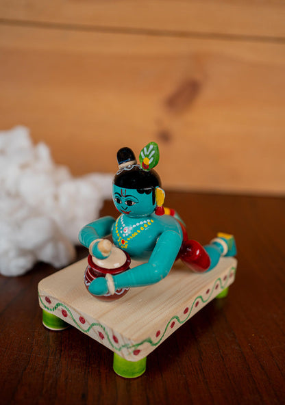 Kondapalli - Crawling Krishna with Butter Pot - 6 inch - WL5397
