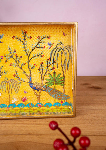 Digital Printed Tray with Pichwai and Mugal Theme - 12x8 inch - WL5400