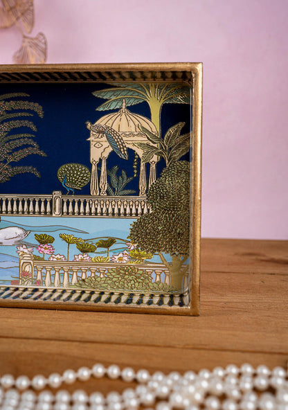Digital Printed Tray with Swan Theme - 13x7 inch - WL5401