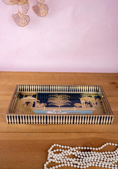Digital Printed Tray with Swan Theme - 13x7 inch - WL5401