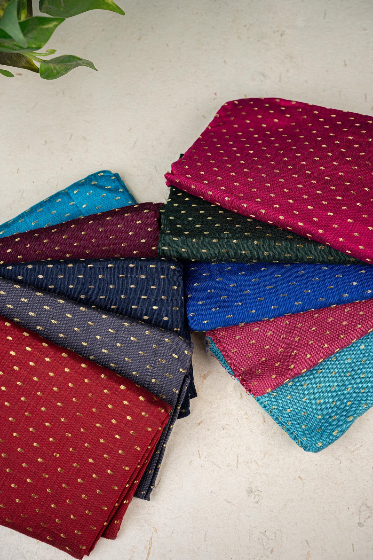 Raw Silk Blouse Bit - Set of 10 - Assorted Colors - WL5405
