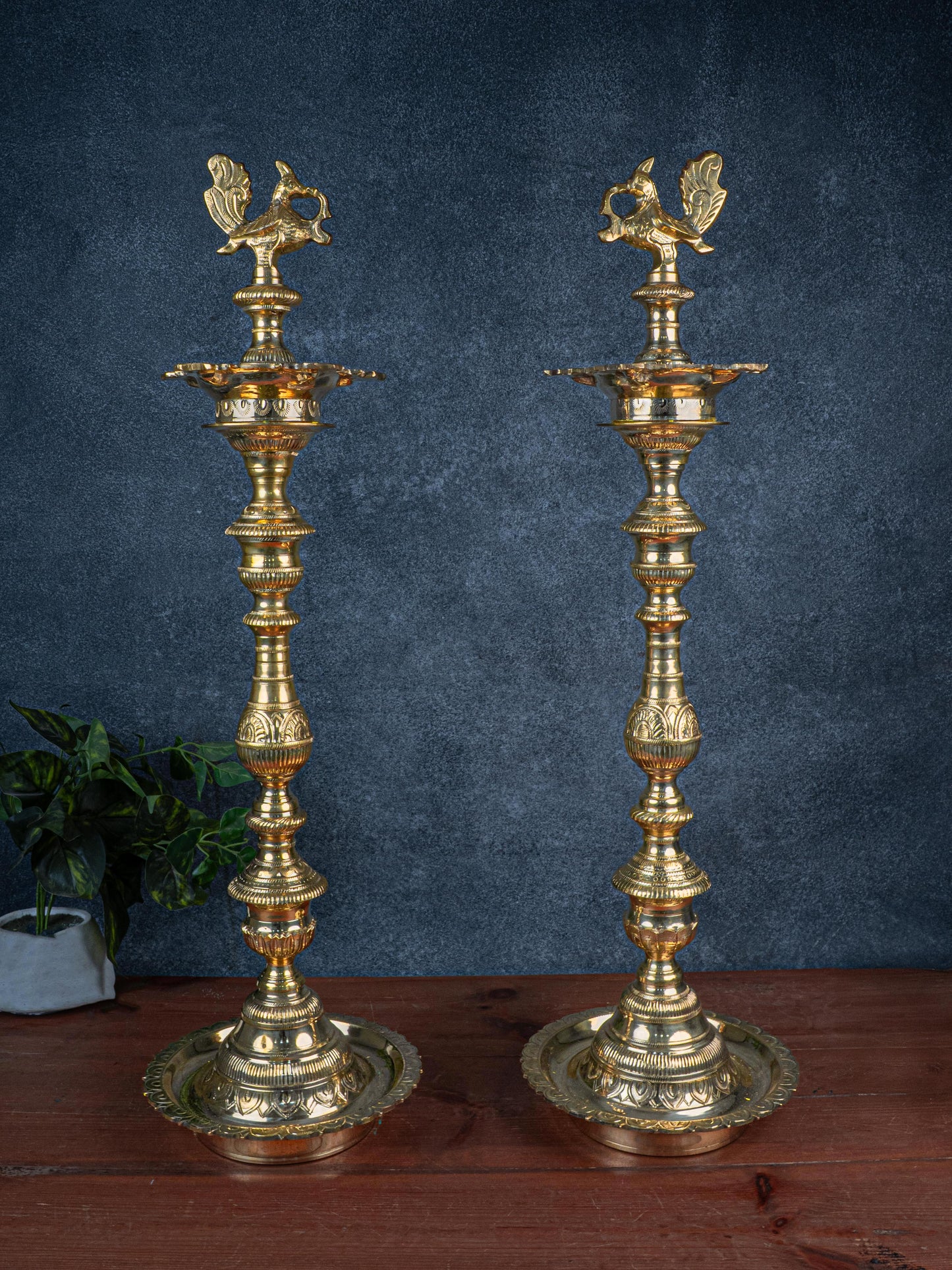 Brass Annapakshi Kuthu Vilakku - 30 inch - WL5408