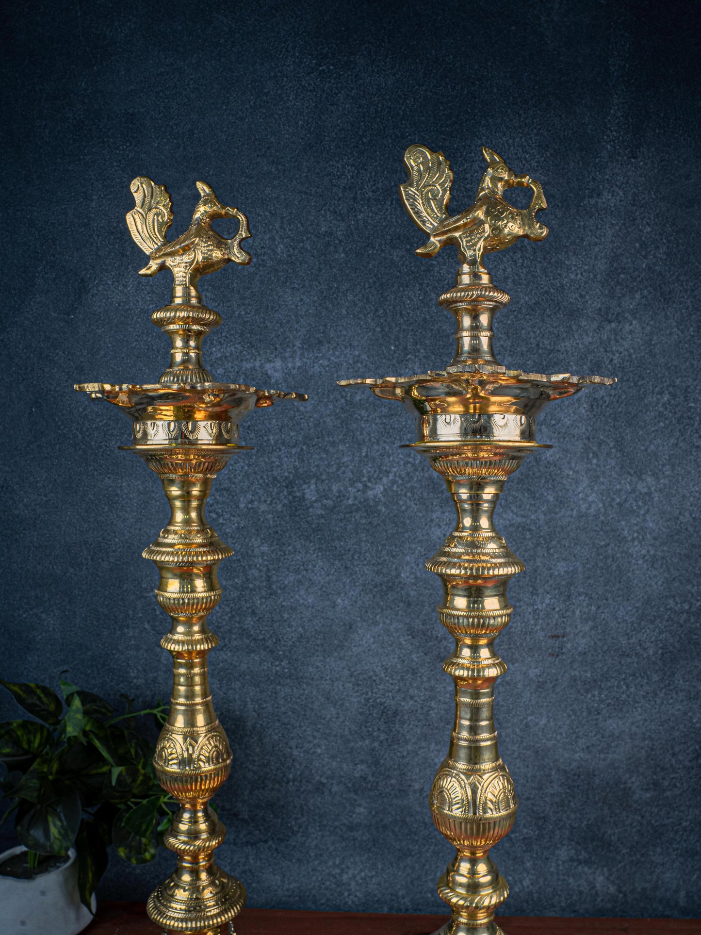Brass Annapakshi Kuthu Vilakku - 30 inch - WL5408
