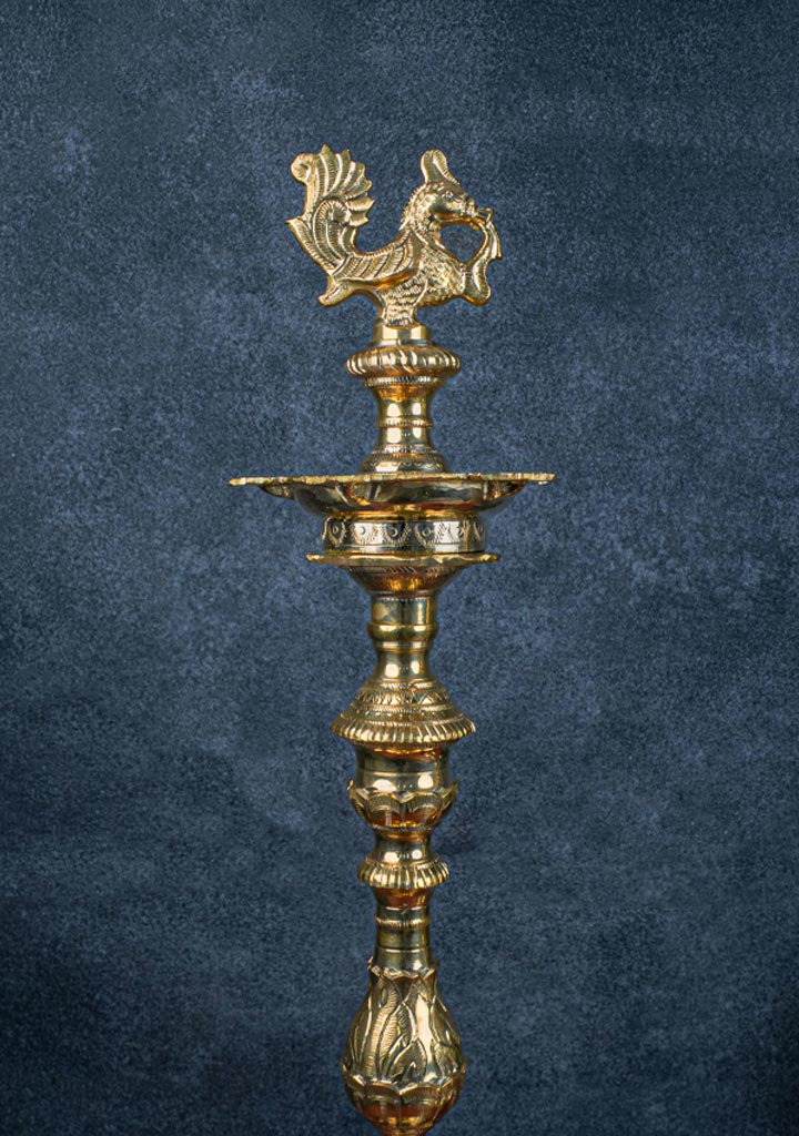 Brass Annapakshi Kuthu Vilakku - 28 inch - WL5409