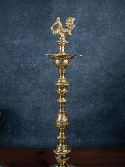 Brass Annapakshi Kuthu Vilakku - 28 inch - WL5409
