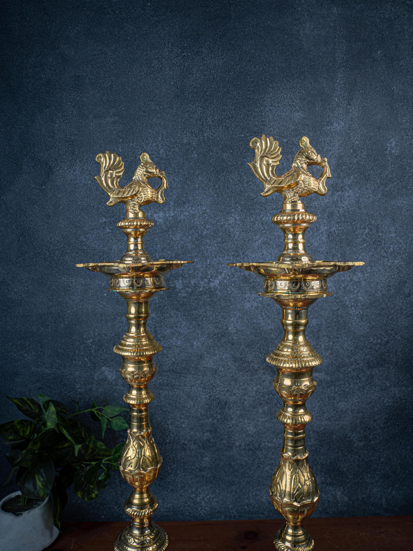 Brass Annapakshi Kuthu Vilakku - 28 inch - WL5409