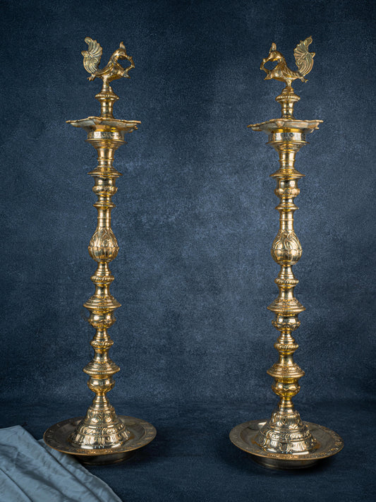 Brass Annapakshi Kuthu Vilakku - 39 inch - WL5410