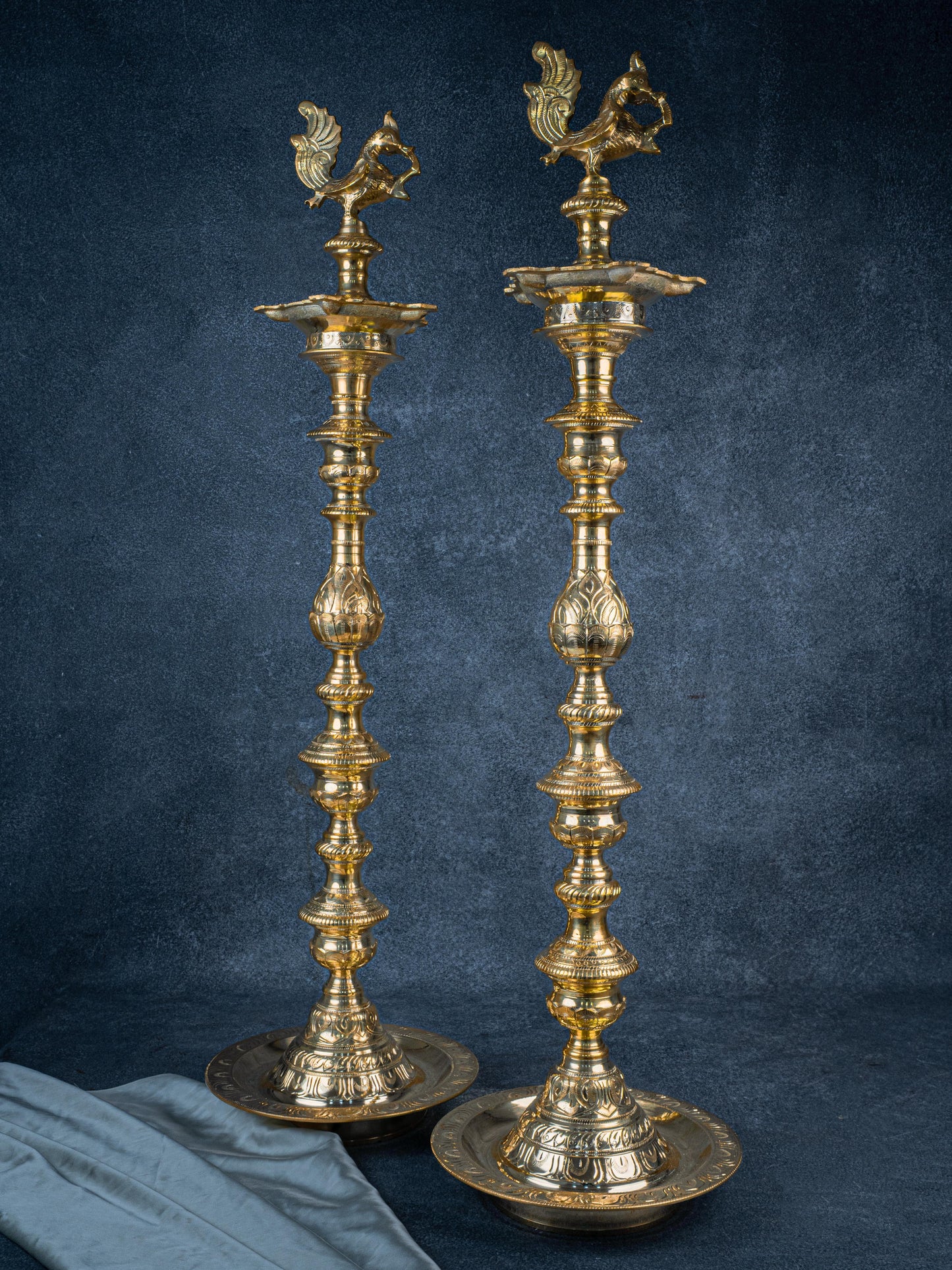 Brass Annapakshi Kuthu Vilakku - 39 inch - WL5410