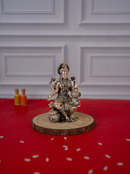 Brass Antique Lakshmi Idol - 4 inch - WL5413