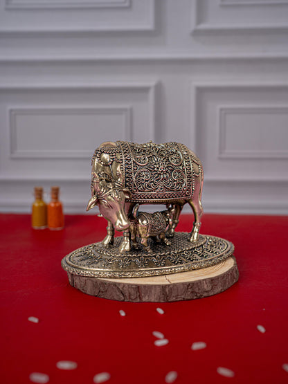Brass Antique Cow & Calf Idol - 3 inch - WL5415