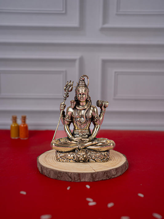 Brass Antique Shivan Idol - 4 inch - WL5416