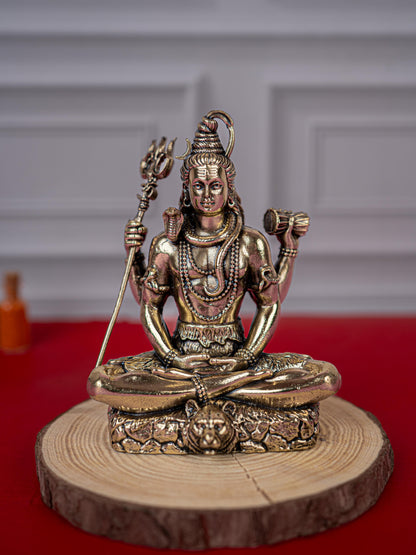 Brass Antique Shivan Idol - 4 inch - WL5416