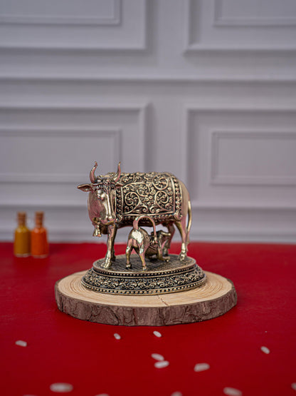 Brass Antique Cow & Calf Idol - 3 inch - WL5421