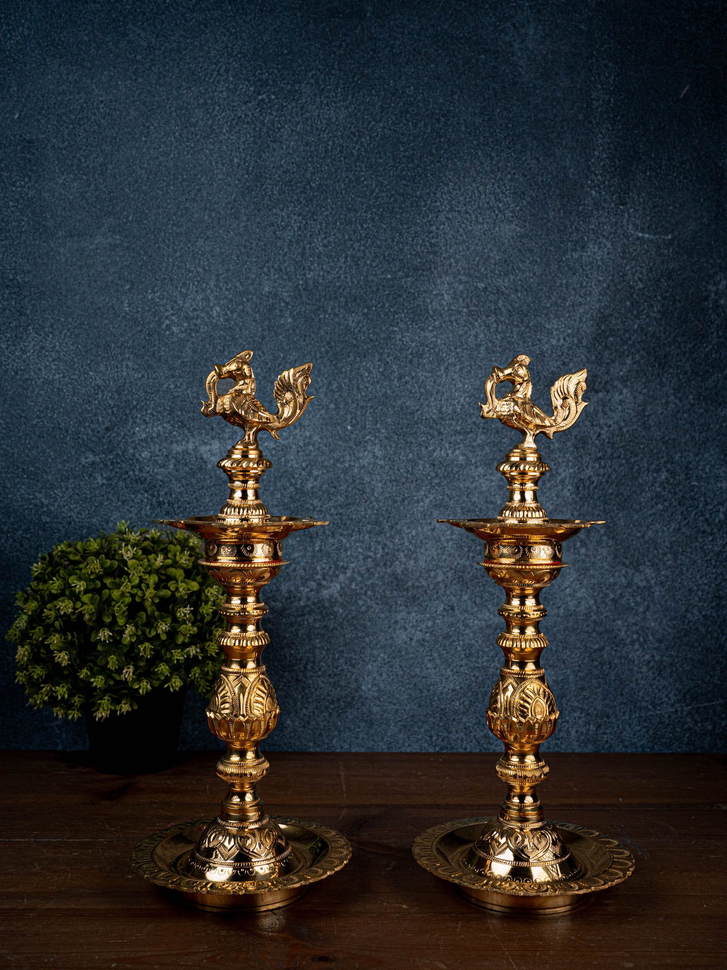 Brass Annapakshi Kuthu Vilakku - 15 inch - WL5428