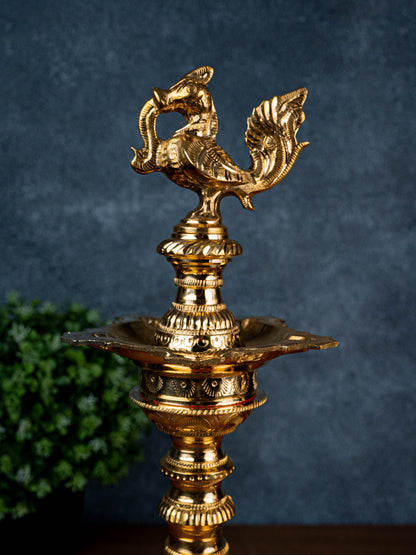 Brass Annapakshi Kuthu Vilakku - 15 inch - WL5428