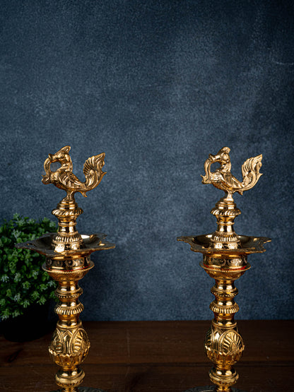 Brass Annapakshi Kuthu Vilakku - 15 inch - WL5428