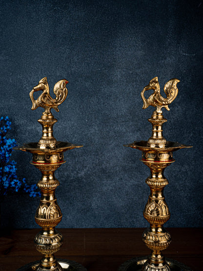Brass Annapakshi Kuthu Vilakku - 18 inch - WL5429