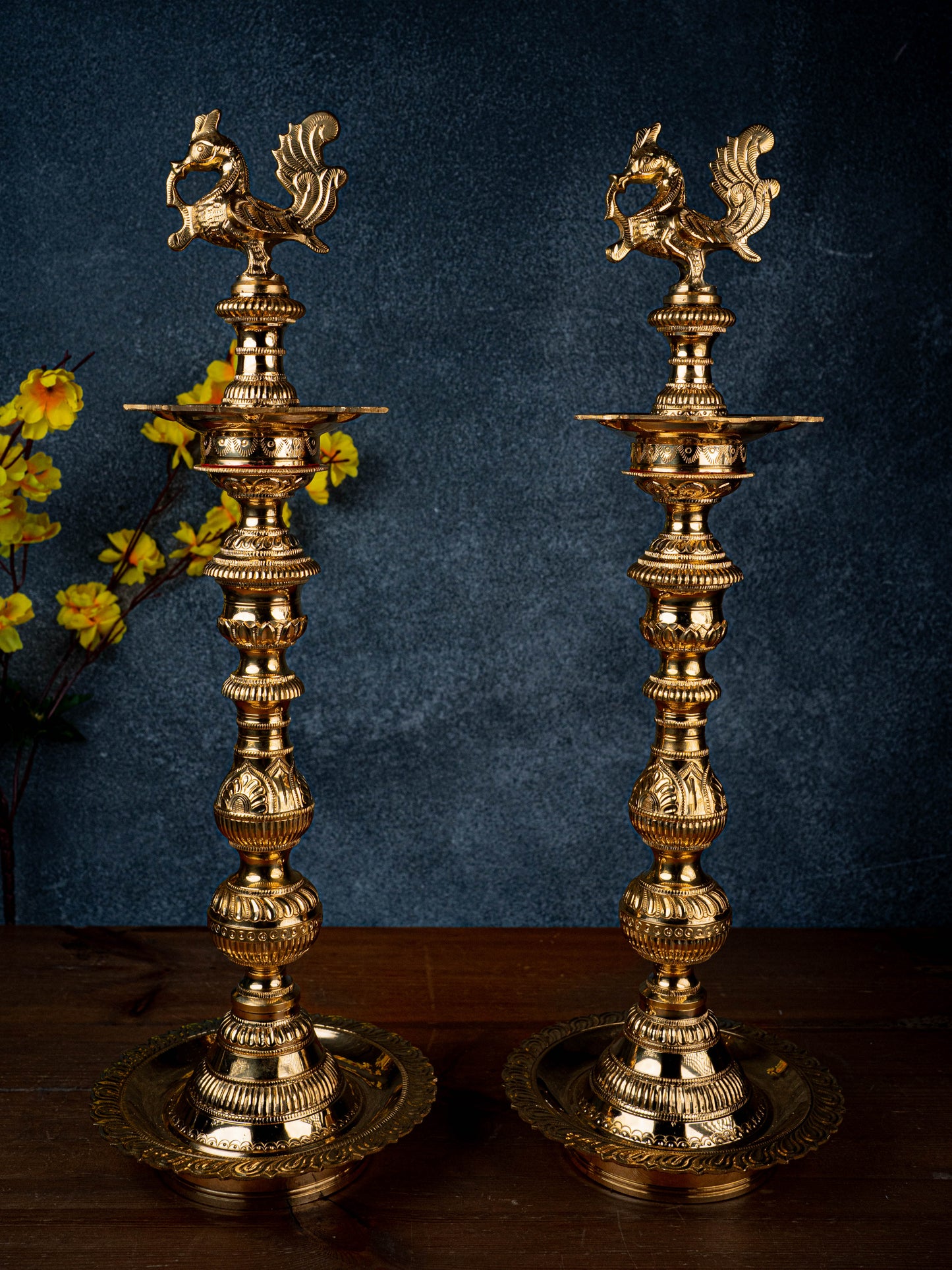 Brass Annapakshi Kuthu Vilakku - 23 inch - WL5430