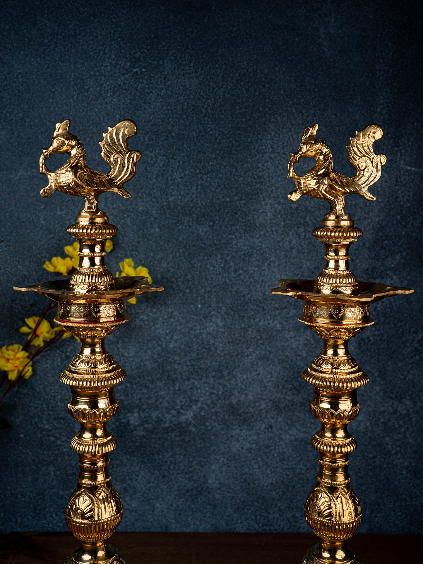 Brass Annapakshi Kuthu Vilakku - 23 inch - WL5430