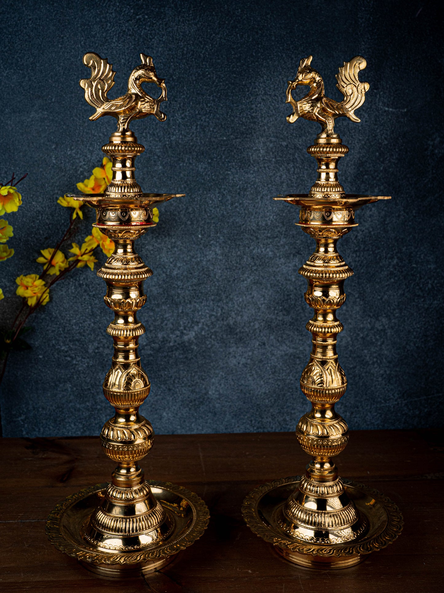Brass Annapakshi Kuthu Vilakku - 23 inch - WL5430