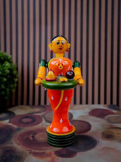 Kondapalli - Welcome Lady with Thambulam - 9 inch - WL5433