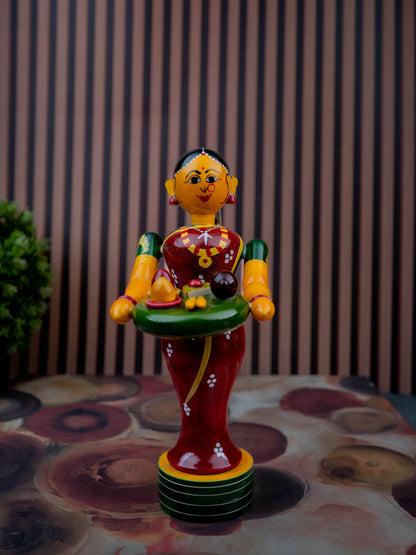 Kondapalli - Welcome Lady with Thambulam - 9 inch - WL5433