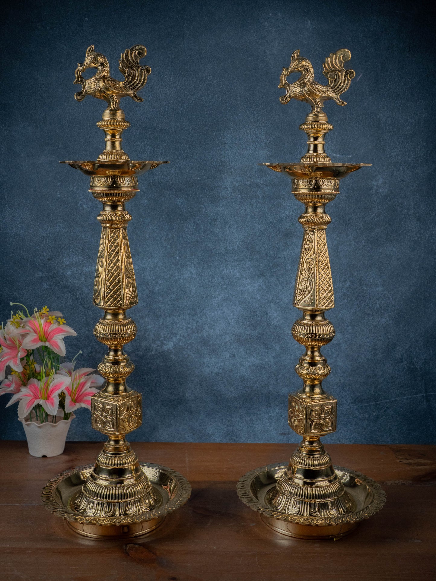 Brass Annapakshi Kuthu Vilakku - 27 Inch - WL5435