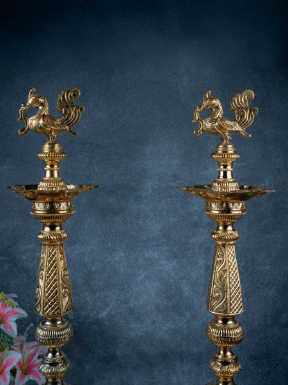 Brass Annapakshi Kuthu Vilakku - 27 Inch - WL5435