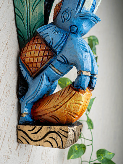 Wooden Carved Elephant Bracket - 12 inch - Set of 2 - WL5436