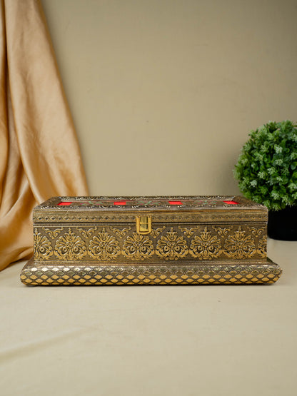 Oxidized 3 Jar Dry Fruit Box - WL5446