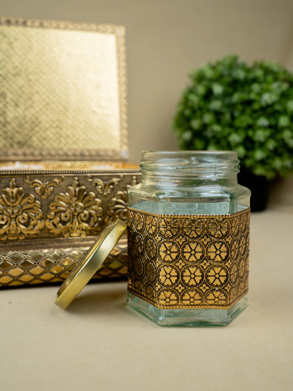 Oxidized 3 Jar Dry Fruit Box - WL5446