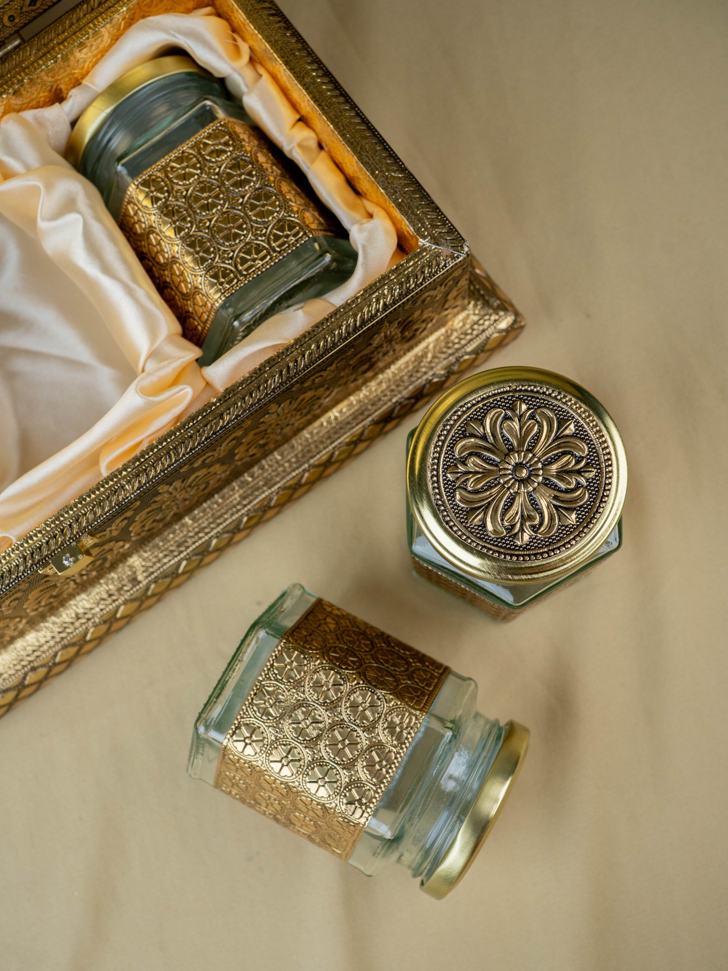 Oxidized 3 Jar Dry Fruit Box - WL5446
