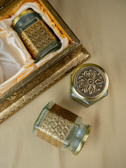 Oxidized 3 Jar Dry Fruit Box - WL5446