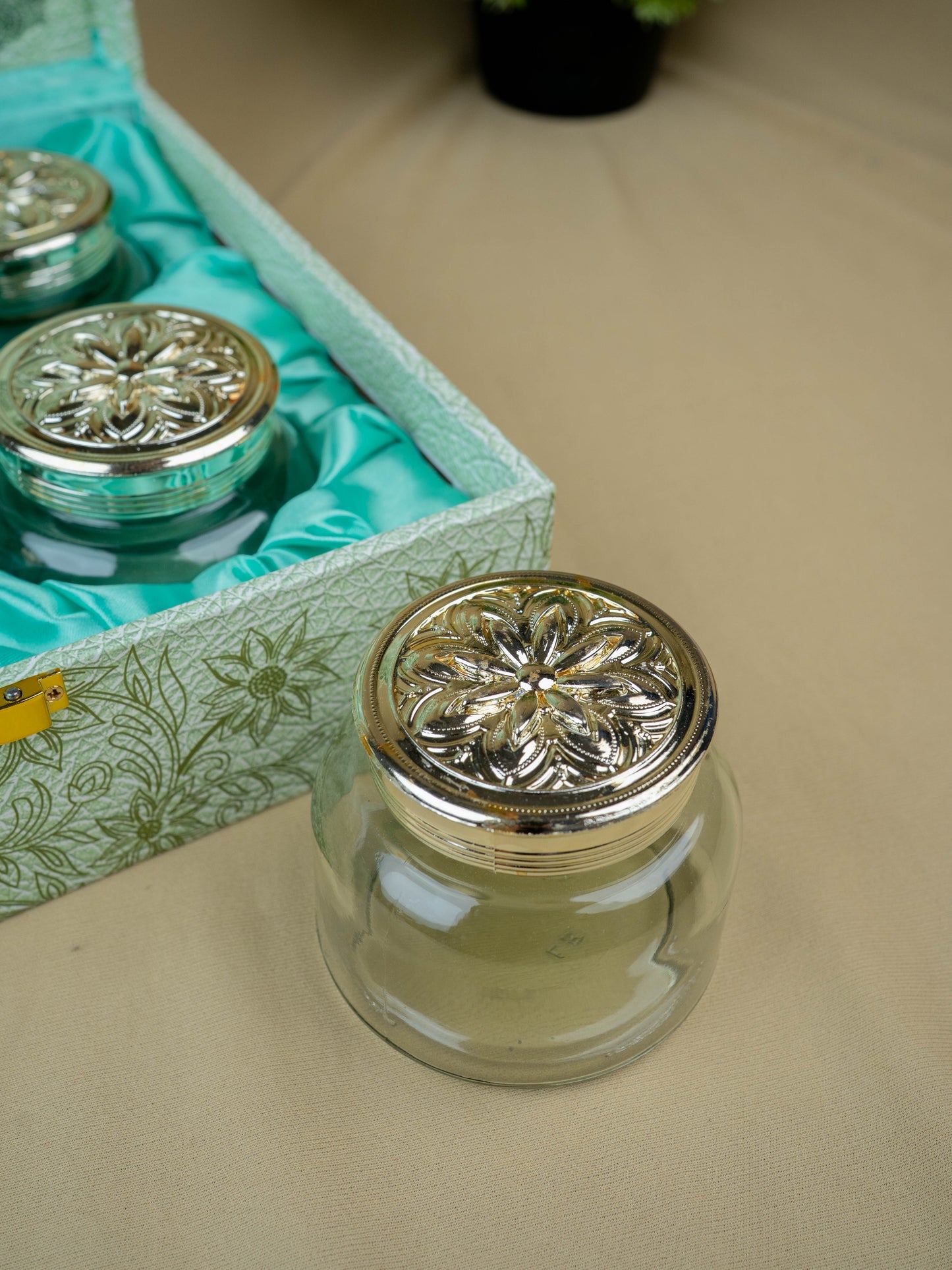 Decorative 4 Jar Dry Fruit Box - WL5447