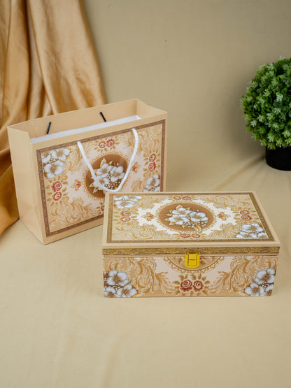 Decorative 2 Jar Dry Fruit Box with Bag - WL5448