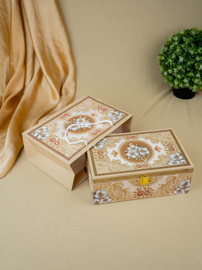 Decorative 2 Jar Dry Fruit Box with Bag - WL5448