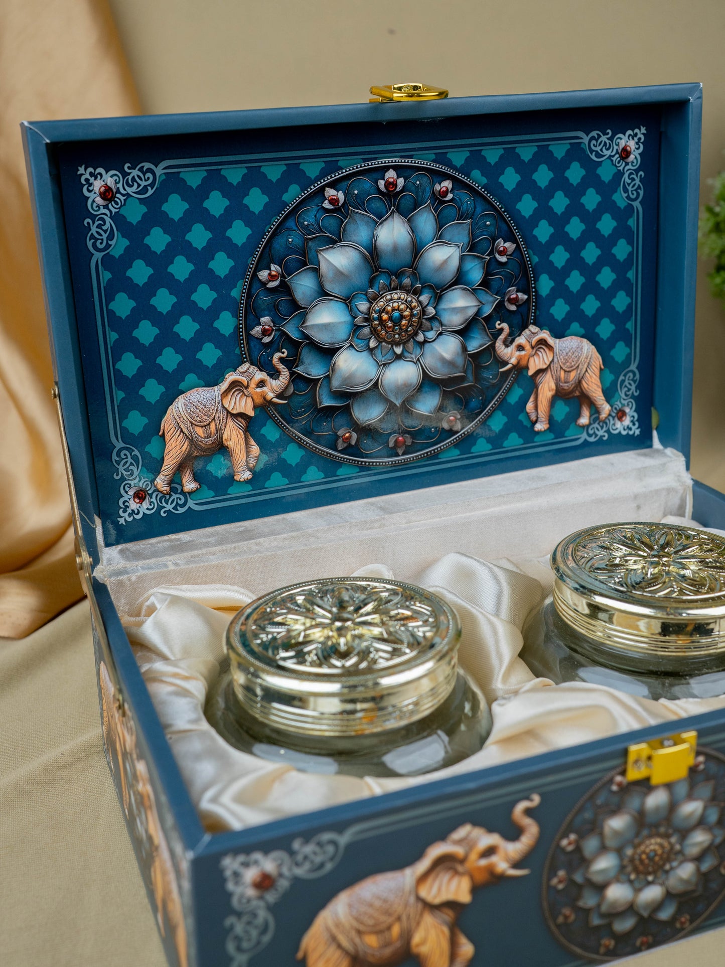 Decorative 2 Jar Dry Fruit Box - WL5449