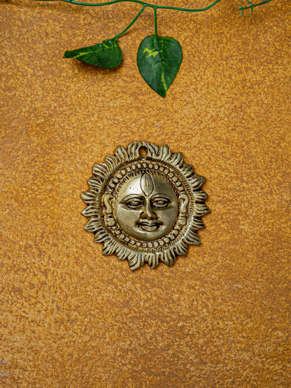 Brass Sun Face Wall Hanging - 3 inch - WL5451