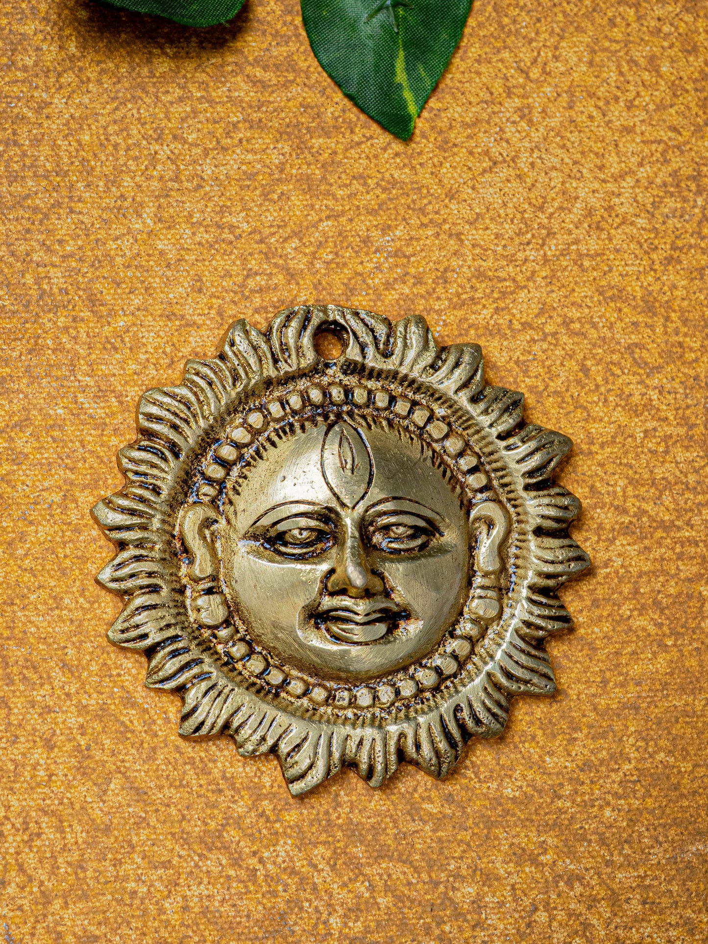 Brass Sun Face Wall Hanging - 3 inch - WL5451