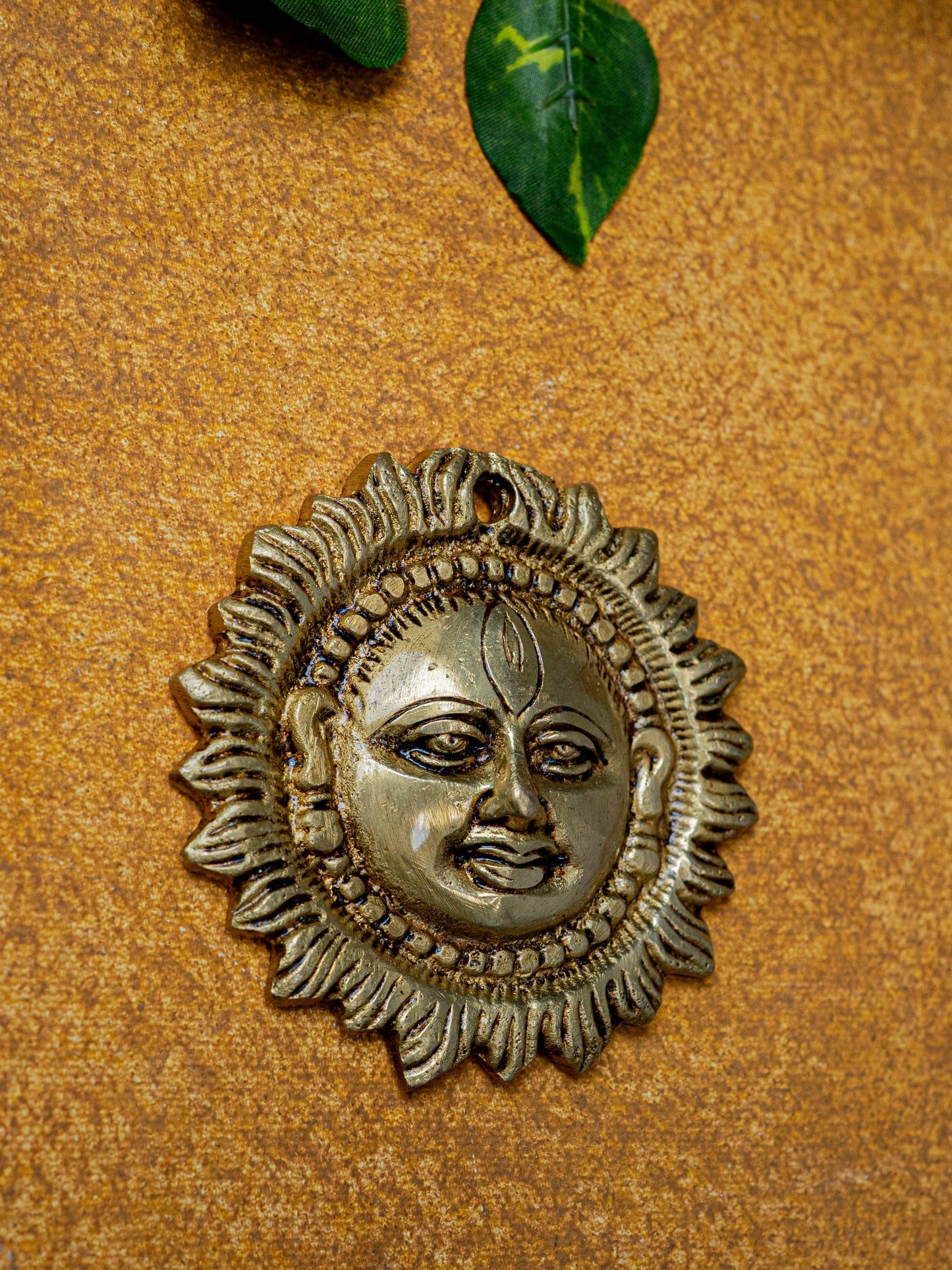 Brass Sun Face Wall Hanging - 3 inch - WL5451