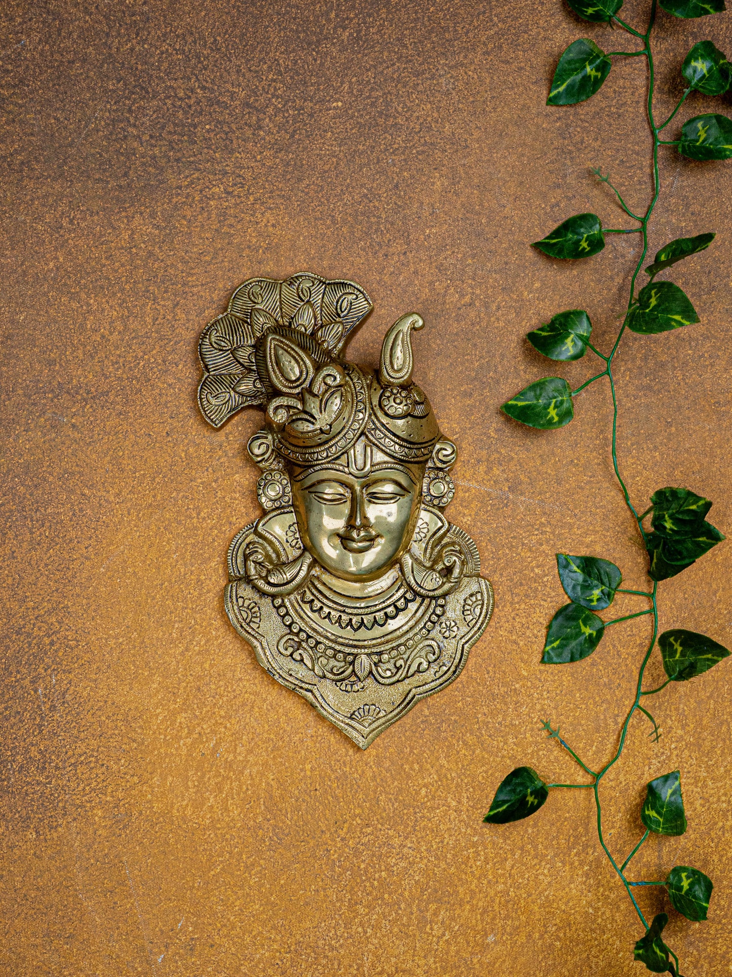 Brass Shreenathji Wall Hanging - 11 inch - WL5453
