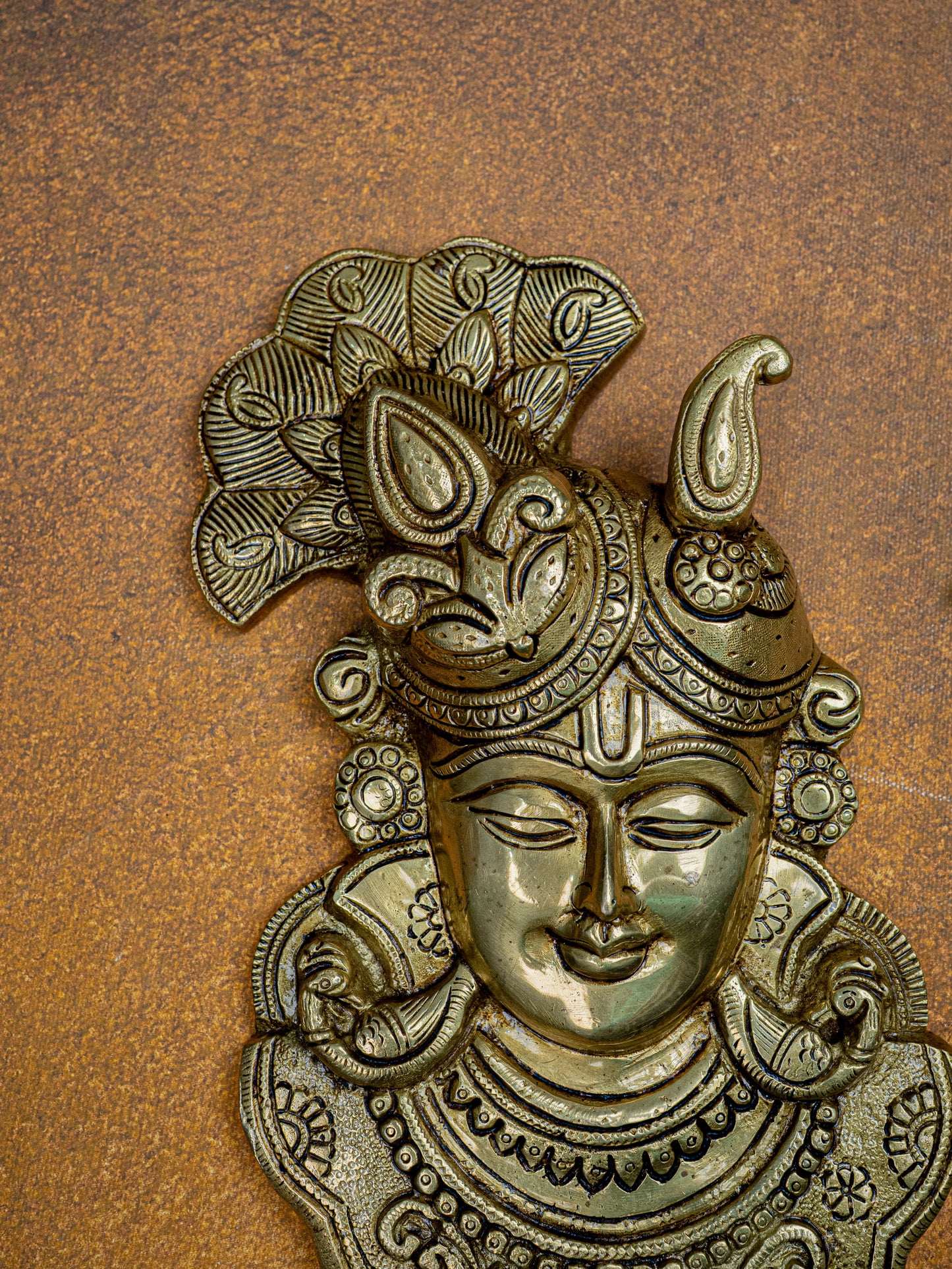 Brass Shreenathji Wall Hanging - 11 inch - WL5453