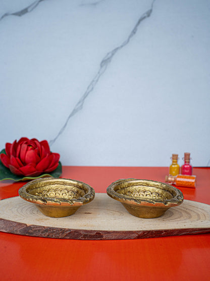 Brass Diya - Set of 2 - 3 inch - WL5455