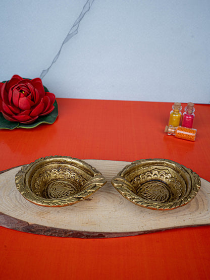 Brass Diya - Set of 2 - 3 inch - WL5455